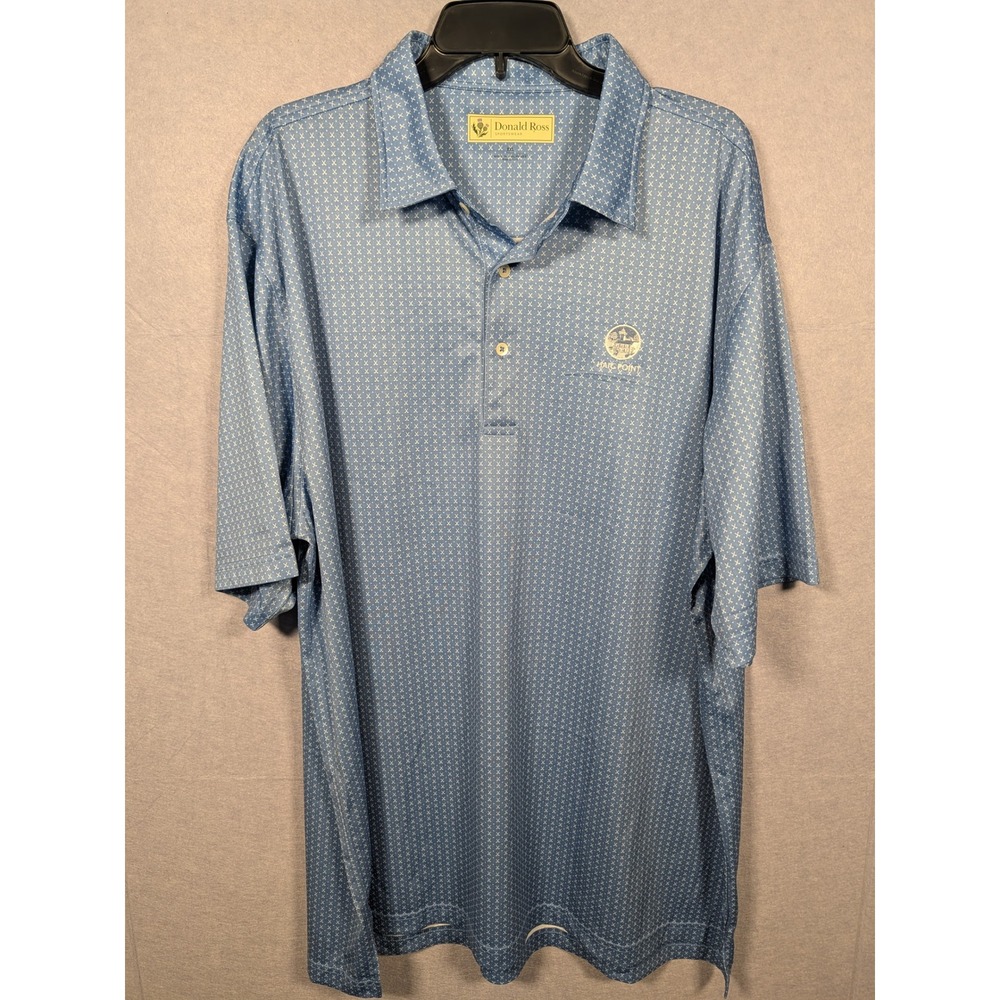 Donald Ross Polo Shirt Mens XXL Blue Haig Point Golf Performance Excellent